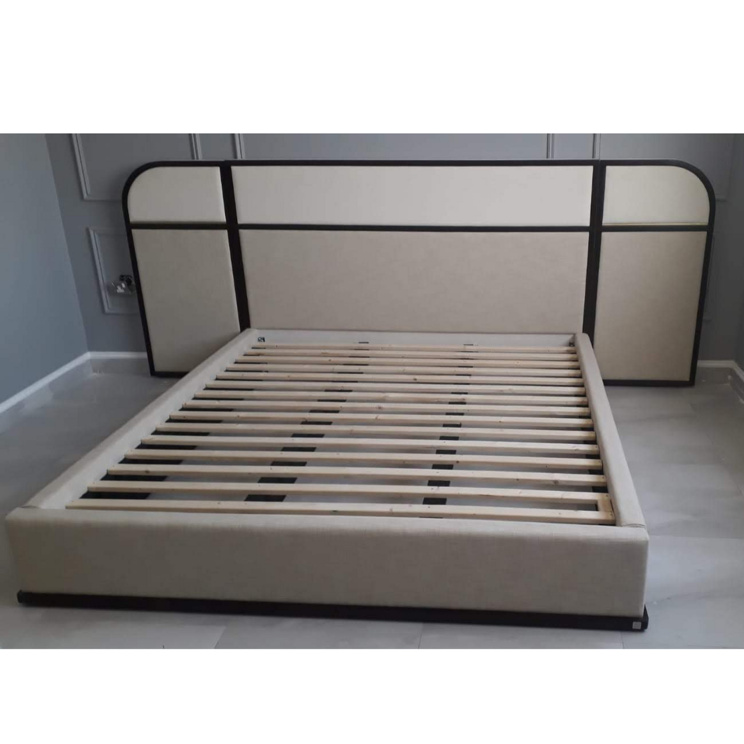 The 'Orion' Geometric Headboard Bed