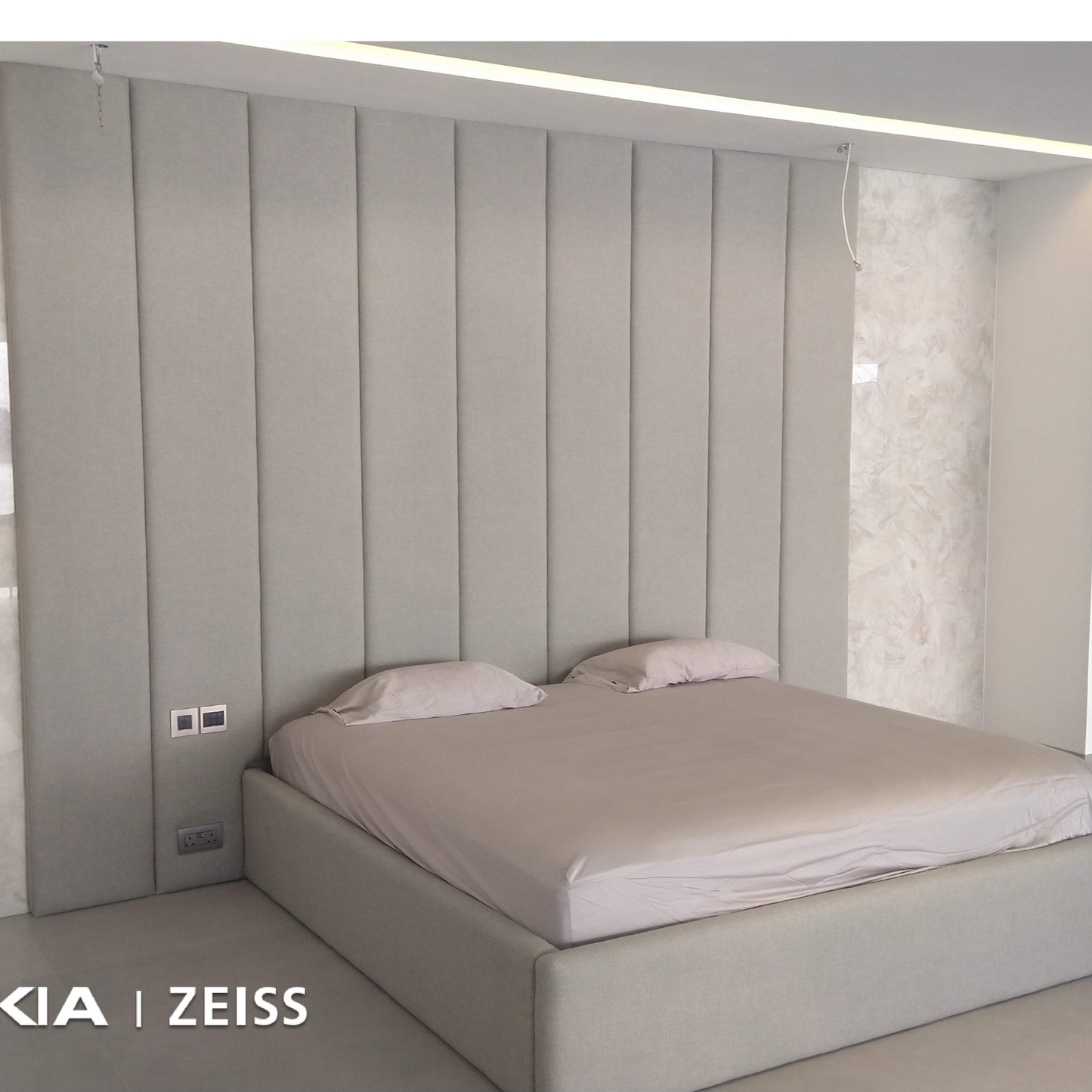'Zenith' Upholstered Vertical Panel Bed