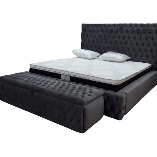 Regent' Tufted Storage Bed with Bench
